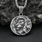 Lion Viking Steel Pendant Nordic Punk Biker Animal