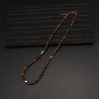 Natural Stone 6mm Tiger-eye Beads Hematite Beaded Necklace for Men Handmad Jewelry