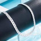 Fine Top Brand 925 sterling silver 6mm Chain Necklace for Woman Men 16-24inch Fashion Wedding Party Jewelry Gift