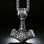 Mjolnir Steel Pendant 316L Norse Odin Knot