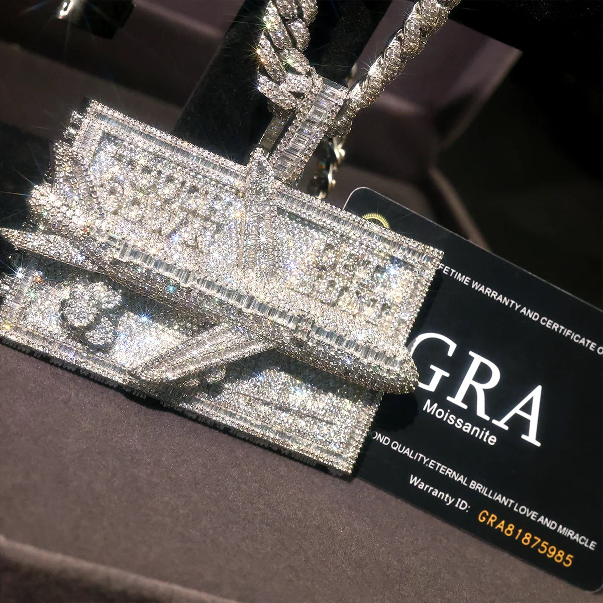 Iced Out Airplane Pendant Necklace — Micro Pave