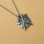 Silver Viking Double Axe Pendant Necklace Box