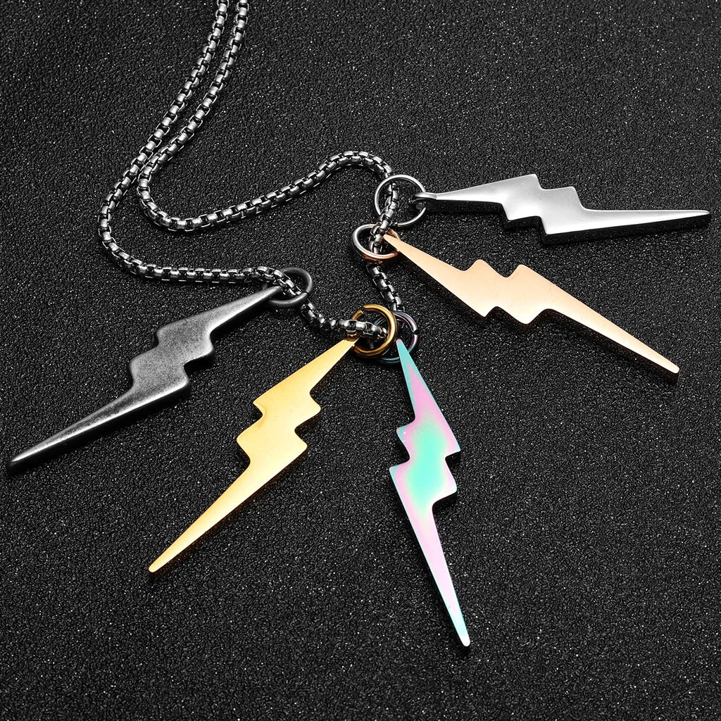 Lightning Minimal Pendant — Stainless Steel