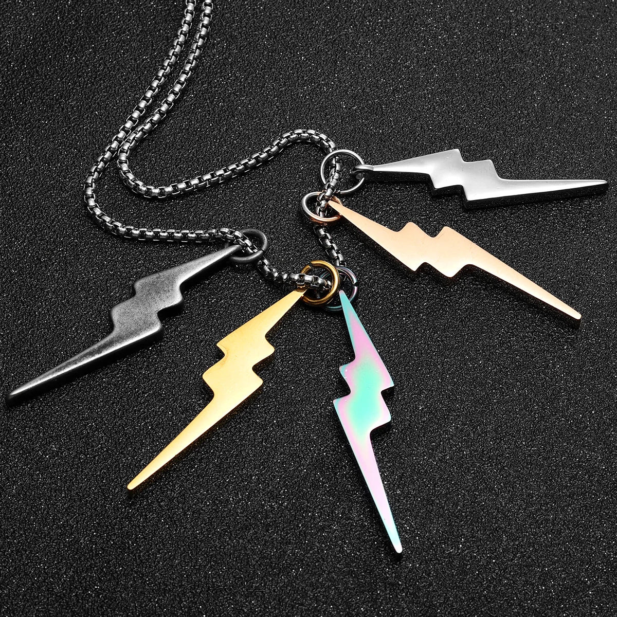 Lightning Minimal Pendant — Stainless Steel