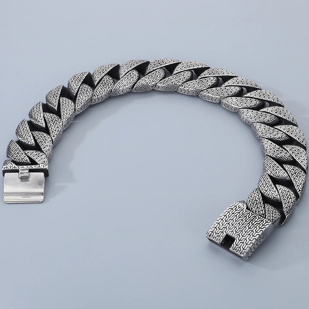 40CM Length 31MM Width Big Curb Cuban Link Chain Necklaces Heavy Stainless Steel On Neck Chains for Women Party Jewelry