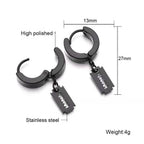 Stainless Steel Gold Razor Blade Drop Earrings Small Hoop Dangle Ear Jewelry Rock Roll Men Women Fashion Gift