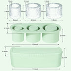Silicone Ice Cube Maker Tray For Stanley Cup with Lid and Bin for Freezer, 3 Hollow Large Cylinder Ice Cube Mold for