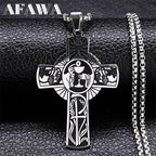 Christian Christ Eucharist Halo Grape Juice Cross Necklace Stainless Steel Men Women Catholic Holy Spirit Church Chain