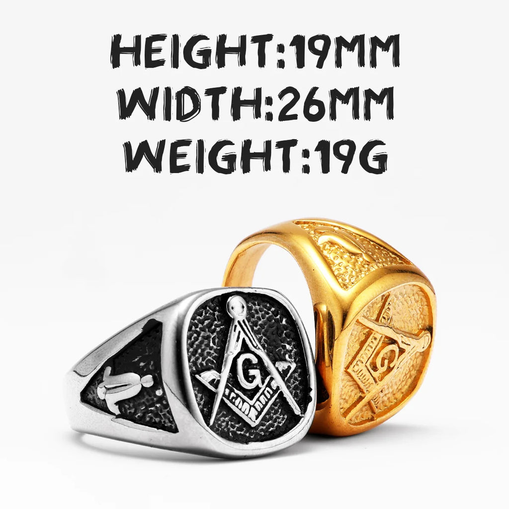 Masonic Ring — Stainless Steel
