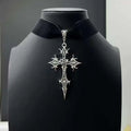 Spiked Bat Cross Choker — Black Velvet