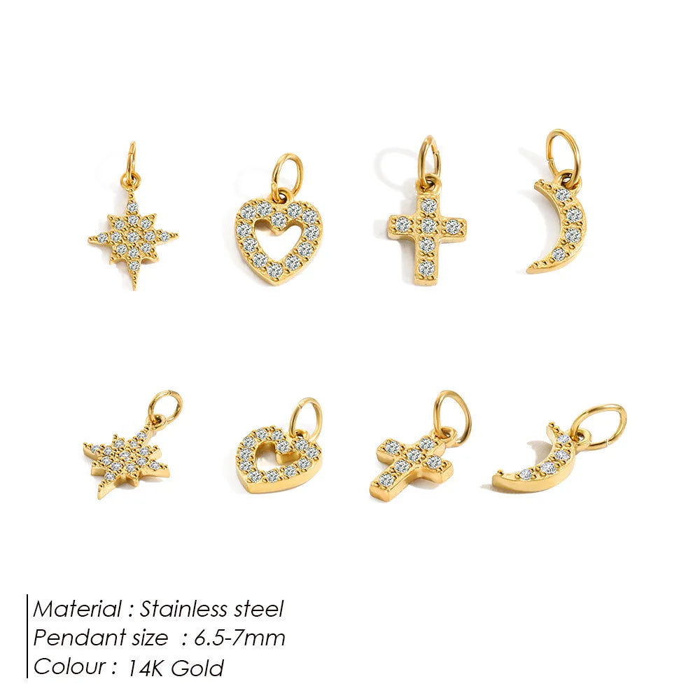 Letter Charm Pendant Necklace — Gold Iced