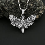 Skull Moth Pendant — Stainless Steel