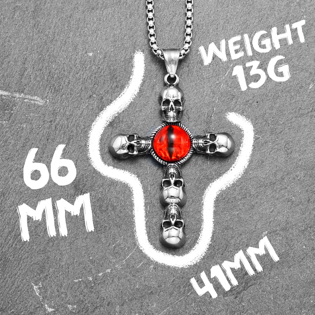 Skull Cross Pendant Necklace — 316L Stainless
