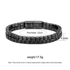 Punk Trendy Motorcycle Men's and Women's Chain Bracelet Retro Black Stainless Steel Bracelet Magnetic Buckle For boyfriend Ｇifts