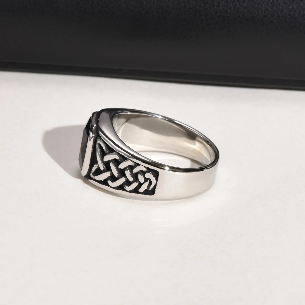 Viking Rune Signet Ring — Black
