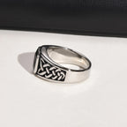 Viking Rune Signet Ring — Black