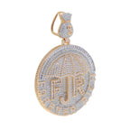 New Iced Out Bling CZ Letter Cross Pendant Necklace Various Design 5A Zircon Two Tone Color Badge Charm Men's Hip Hop