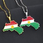 Kurdistan Map Pendant Necklace — Stainless Steel