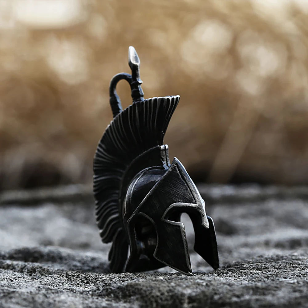 Spartan Helmet Steel Pendant Retro Warrior