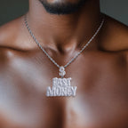 Iced Out Letter Pendant — 14K Gold