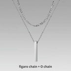 Vertical Bar Rope Cuban Chain Pendant — SS