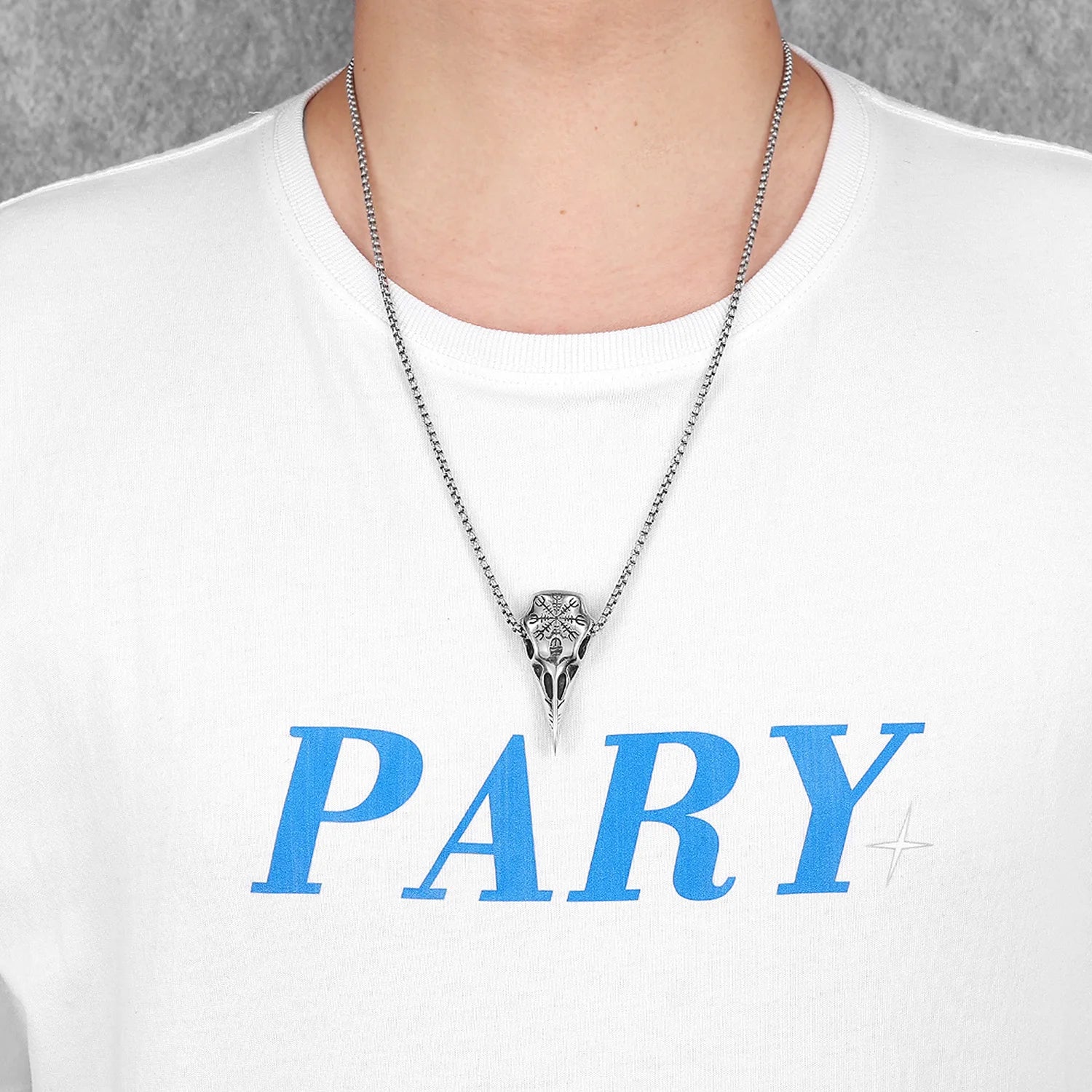 Viking Crow Simple Men Necklaces With Pendant Stainless Steel Jewelry For Male Women Punk Hip Hop Accessories Gifts Wholesale