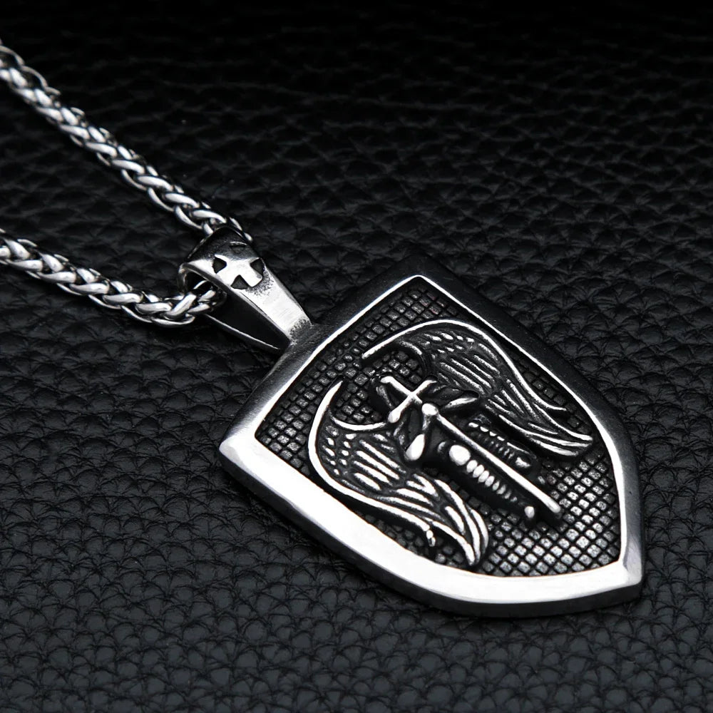 Archangel Michael Pendant — 316L Stainless Steel