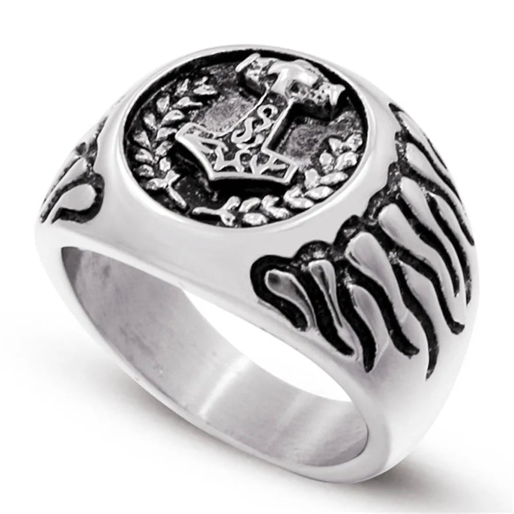 Vegvisir Viking Rune Compass Ring — Zinc Alloy