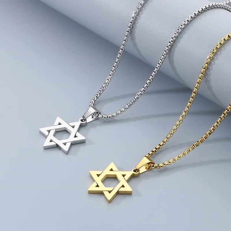 Star of David Pendant Necklace — Stainless Steel