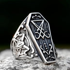 Gothic Lucifer Satan Signet Ring — Vintage Amulet