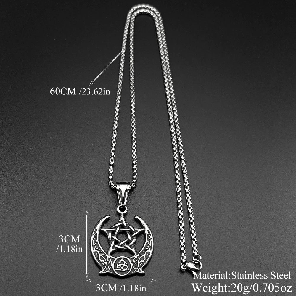 Star Celtic Steel Pendant Vinatge Wicca Triple