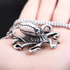 High Quality Punk Stainless Steel Big Octopus Pendant Necklace For Men Classic Deep Sea Animal Necklaces Fashion Jewelry Gifts