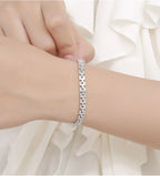 Luxury Solid Platinum PT950 Women's Moissanite Full Diamond Bracelet Women's Tennis Chain Ladder Single Row Diamond Bracelet