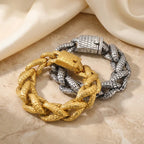 Kalen Snake Skin Cuban Link Men's Bracelet Punk Heavy Stainless Steel Motorcycle Jewelry Vintage Metal Accessory Gift