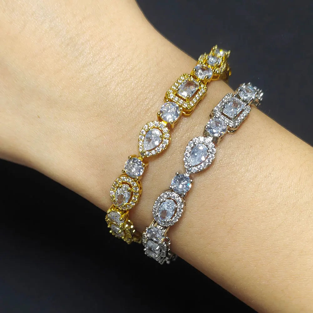 Gold Tennis Chain 8MM Mixed Diamond Iced Out
