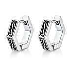 Geometric Hoop Earrings — Stainless Steel