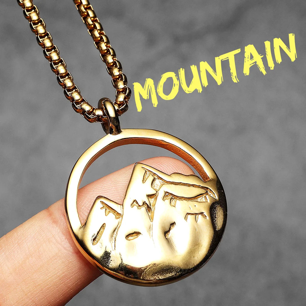 Snow Mountain Minimal Pendant — Stainless Steel