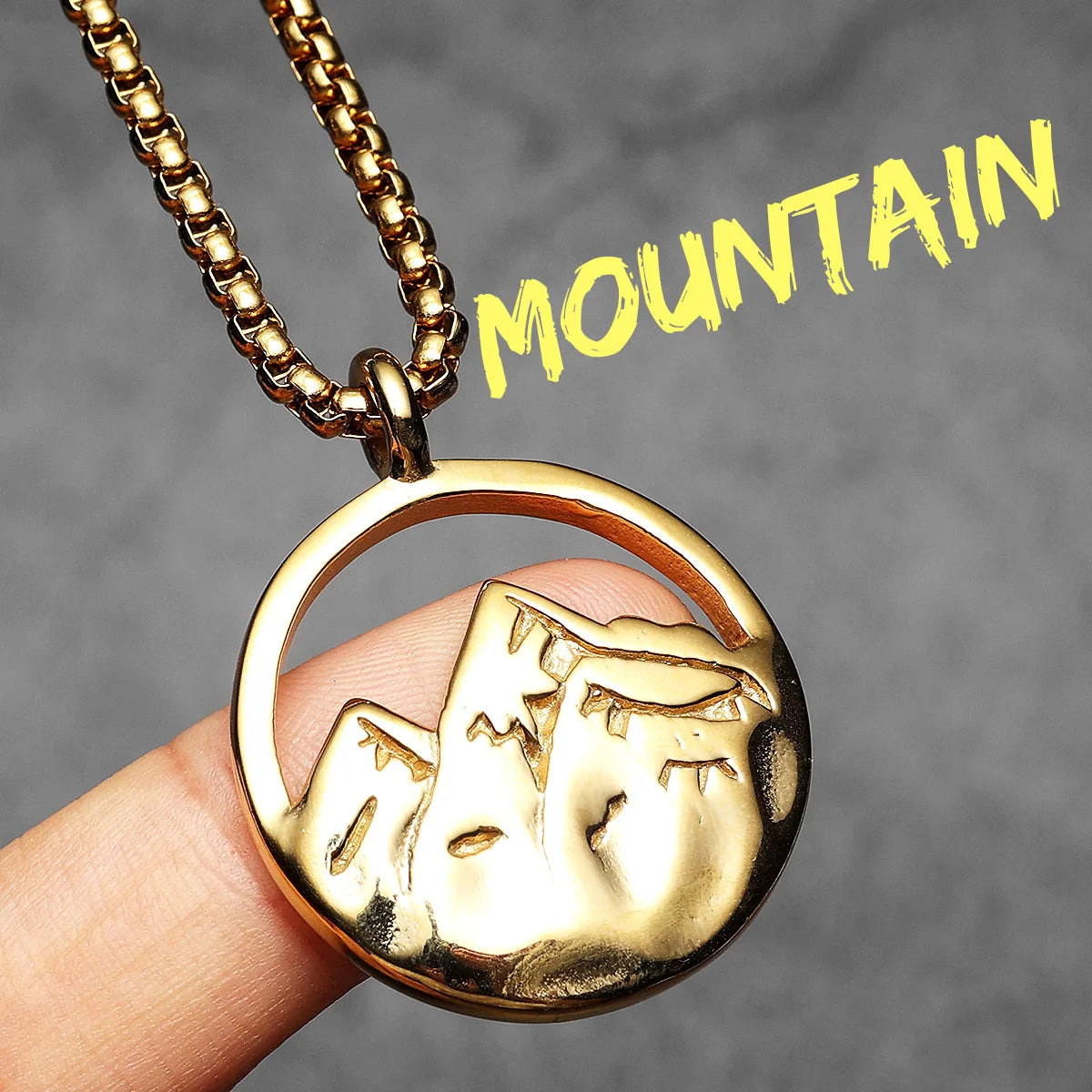 Snow Mountain Minimal Pendant — Stainless Steel