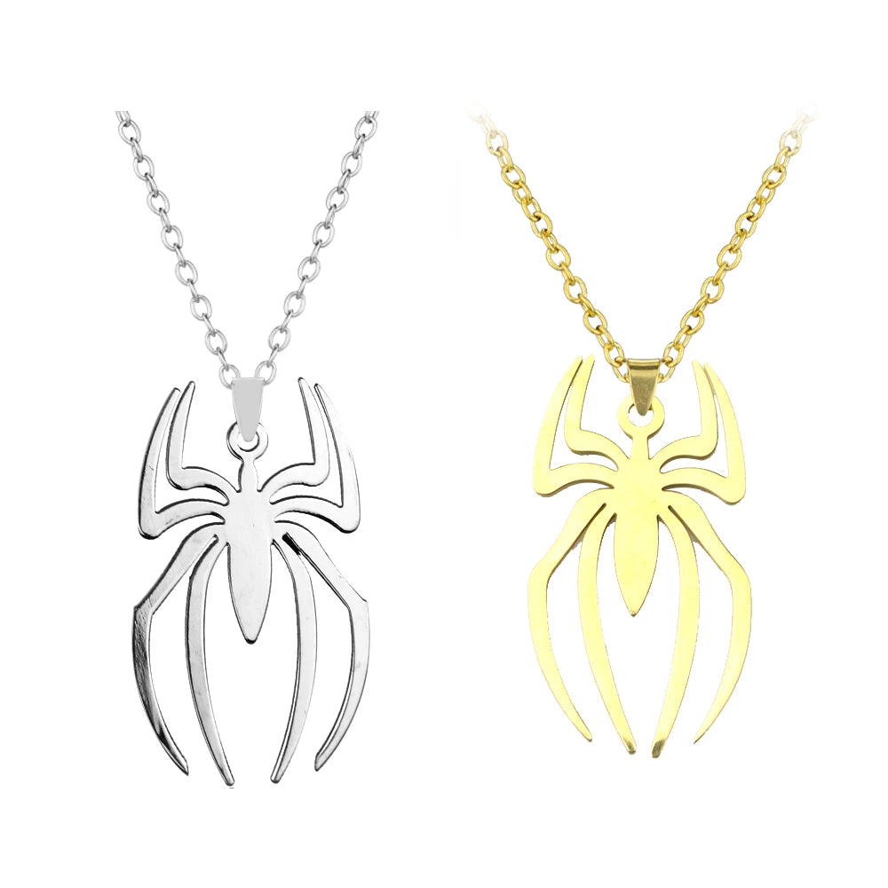  Stainless Steel Simple Personalized Spider Keychain Pendant Men and Women Fashion Party Pendant Necklace Charm Gifts