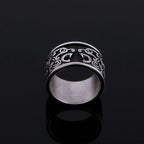 Vikings Stainless Steel Simple Double Wolf Head Ring Scandinavian Celts Knot Symbol Amulet Ring Handmade Punk Hip Hop Jewelry
