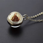 Jesus and Virgin Mary Necklace Saint Michael Jude Anthony Patrick Paul Glass Ball Pendant Religious Jewelry Christian Gift