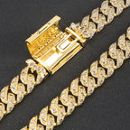 Chunky Iced Out Cuban Link Bracelet — 12mm Chain