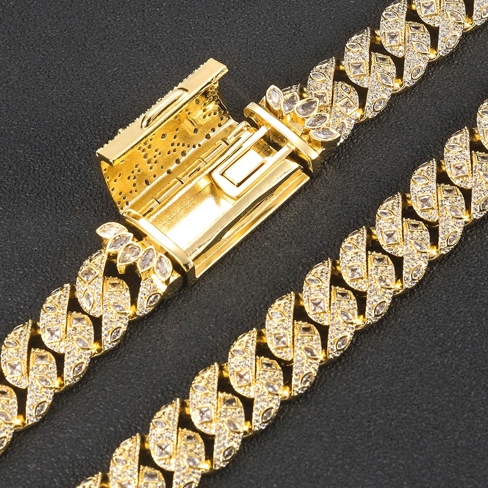 Chunky Iced Out Cuban Link Bracelet — 12mm Chain