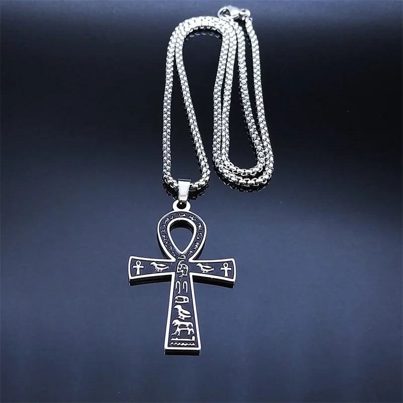 Egyptian Ankh Cross Necklace — Stainless Steel