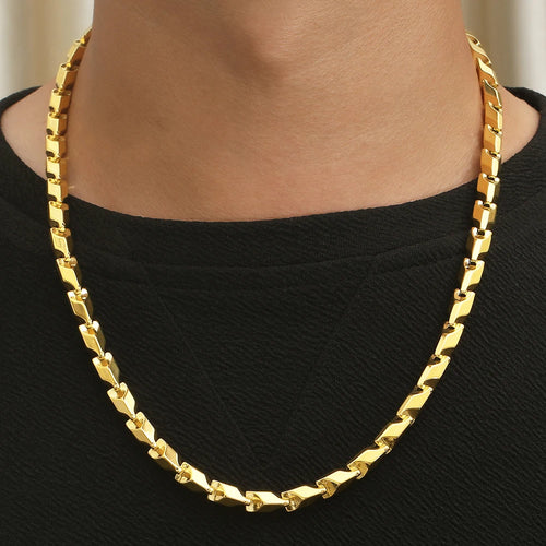 Men's Hip Hop Solid Chain Set 316L Stainless Steel Rope Necklace & Bracelet Man Punk Gothic Male Jewelry Accessories