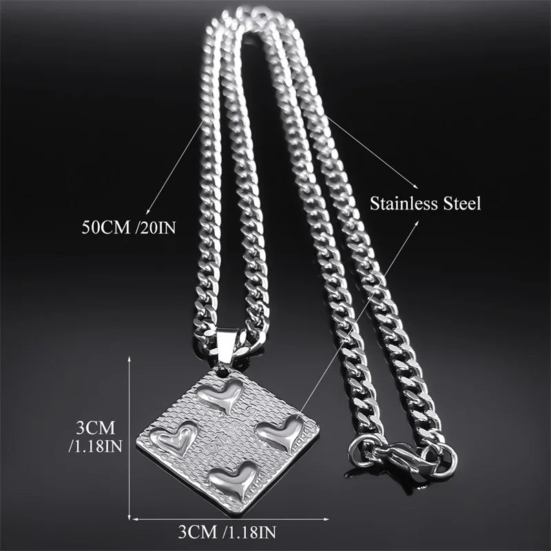 Heart Geometric Silver Pendant Love Pills Party