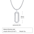Hollow Geometric Square Pendant — Stainless
