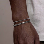 Cuban Stacked Chain Bracelet Set — Stainless Steel