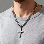 3D Cross Stainless Steel Pendant Necklace