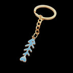Cool Fish Keychain Metal Fish Bone Keychains for Men and Boys Skull Keychain Creative Key Holder